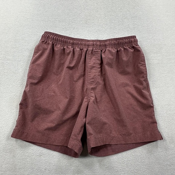 Chubbies Shorts Mens Medium Burgundy Heather Elastic Waist Drawstring Zip Pocket - Picture 1 of 10
